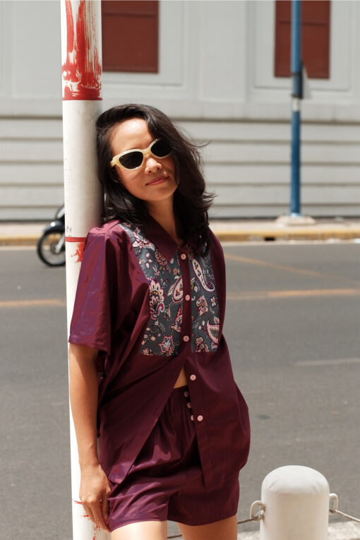 Bộ sơ mi tím nho